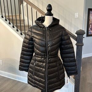 DKNY Women Puffer Jacket Lightweight Quilted Hooded Size Medium NWT MSRP $200